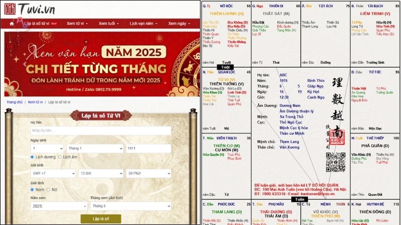 Lập lá số tử vi
