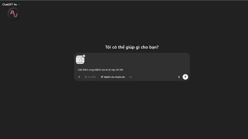 Tải ảnh lá số và đặt câu hỏi