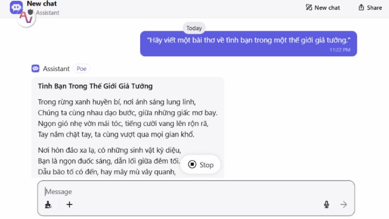 Dùng POE để sáng tạo nội dung