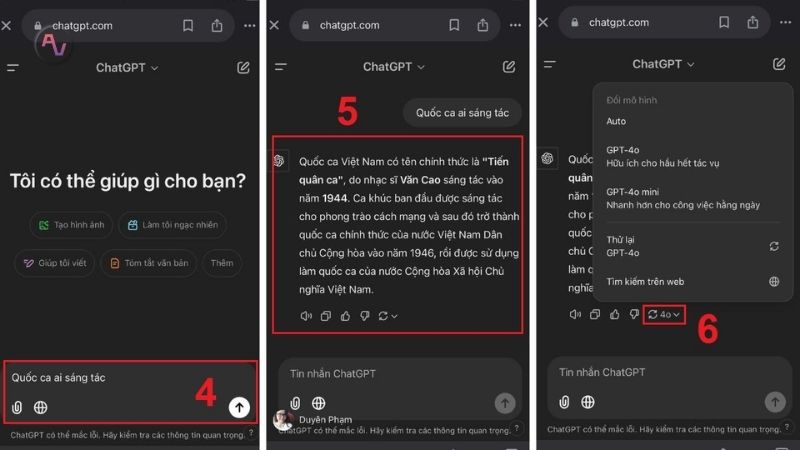 Tương tác và nhận câu trả lời