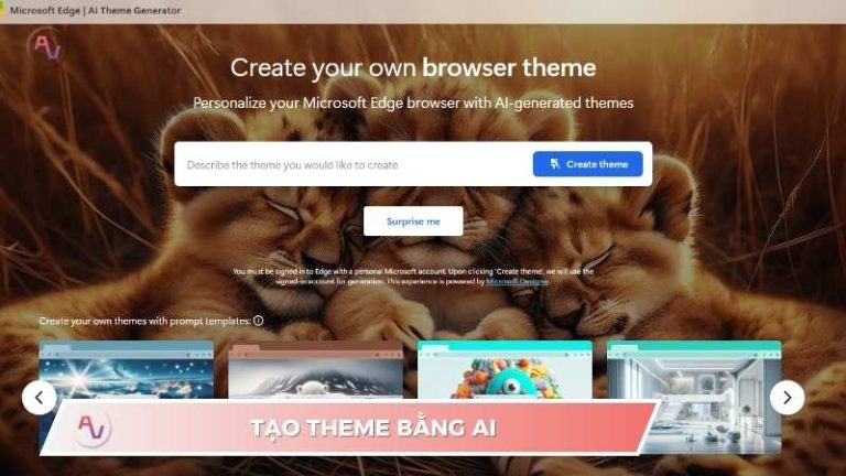 Hướng dẫn cách tạo theme bằng AI Microsoft Edge và Chrome