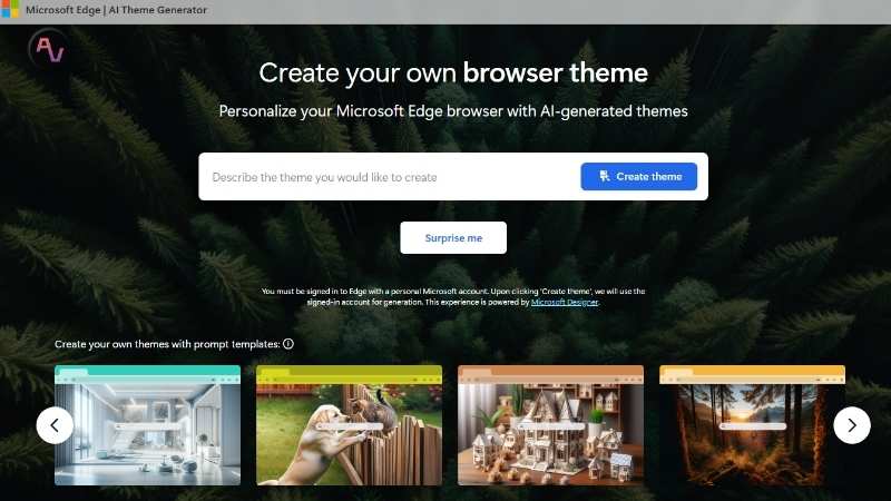 Truy cập vào website để thiết kế theme bằng AI