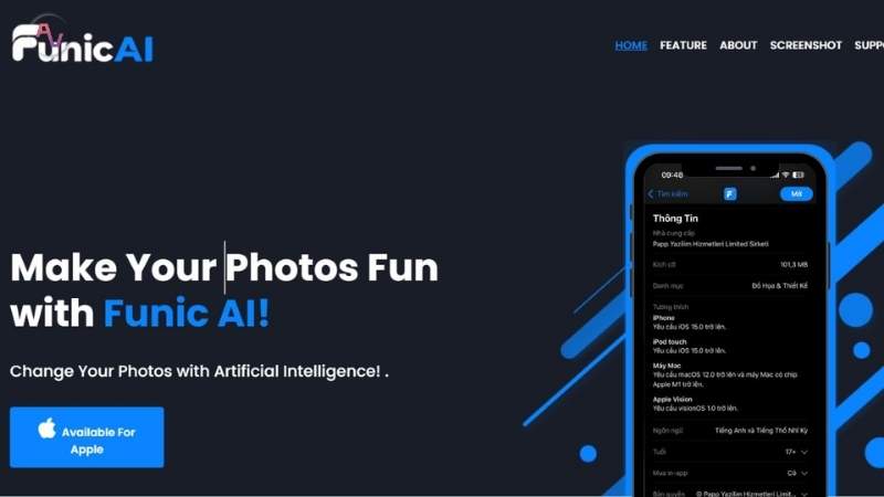 Funic AI nền tảng chỉnh sửa ảnh và video bằng AI