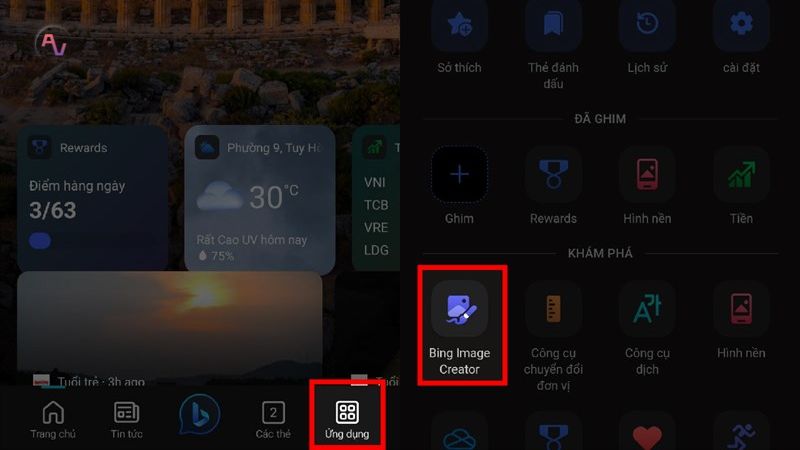Cách tạo hình ảnh bằng Bing Image Creator trên điện thoại - Bước 1