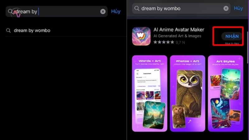 Cách tải công cụ Dream by Wombo