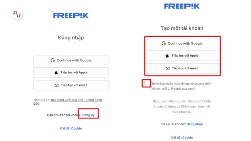 Cách tạo tài khoản Freepik AI - Bước 2