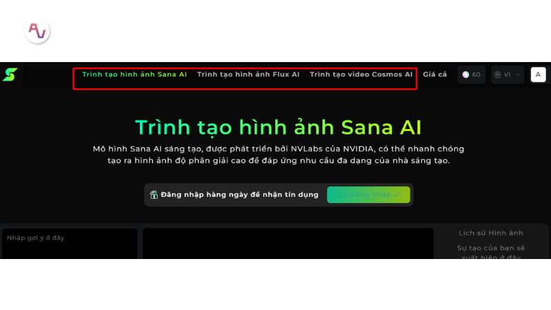 Cách sử dụng Sana AI - Bước 1