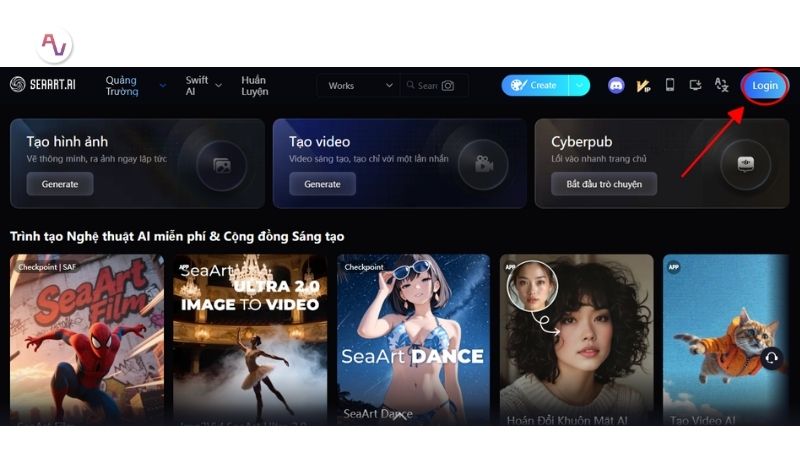 Cách đăng ký tài khoản SeaArt - Bước 1